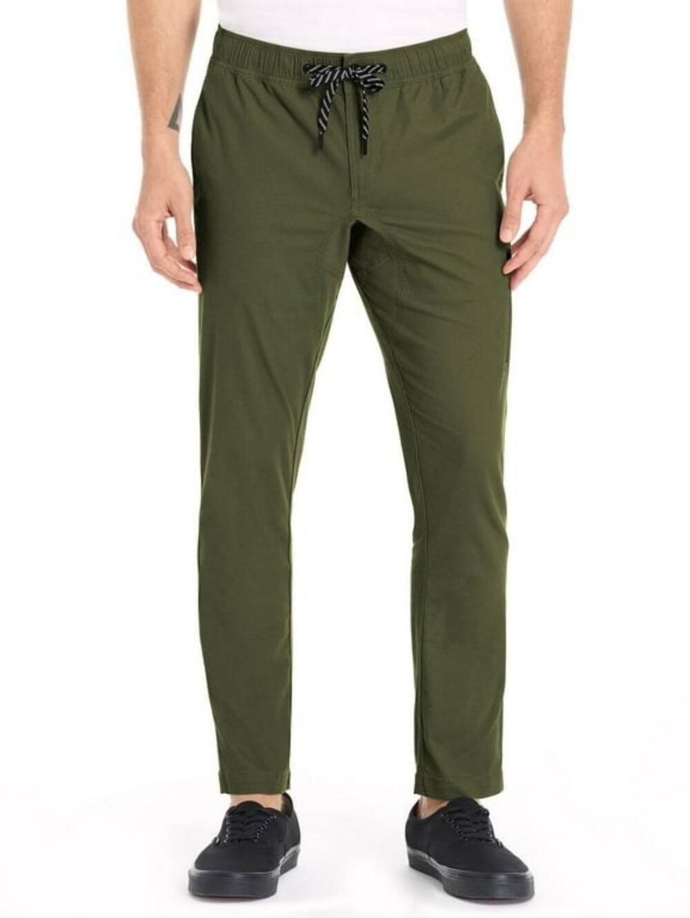 Hurley Men's Ripstop Tapered Leg Pants Olive Green Size Small Drawstring Waist